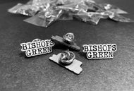 Metal Pin ~ BISHOPS GREEN ~ strong sturdy backing ~ excellent for any attachment to any garment or material