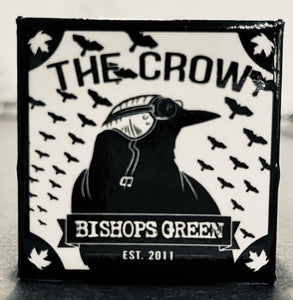 BISHOPS GREEN - THE CROW BLACK BOMBER SQUARE 1.5' X 1.5' BUTTON 1.5' X 1.5' BUTTON